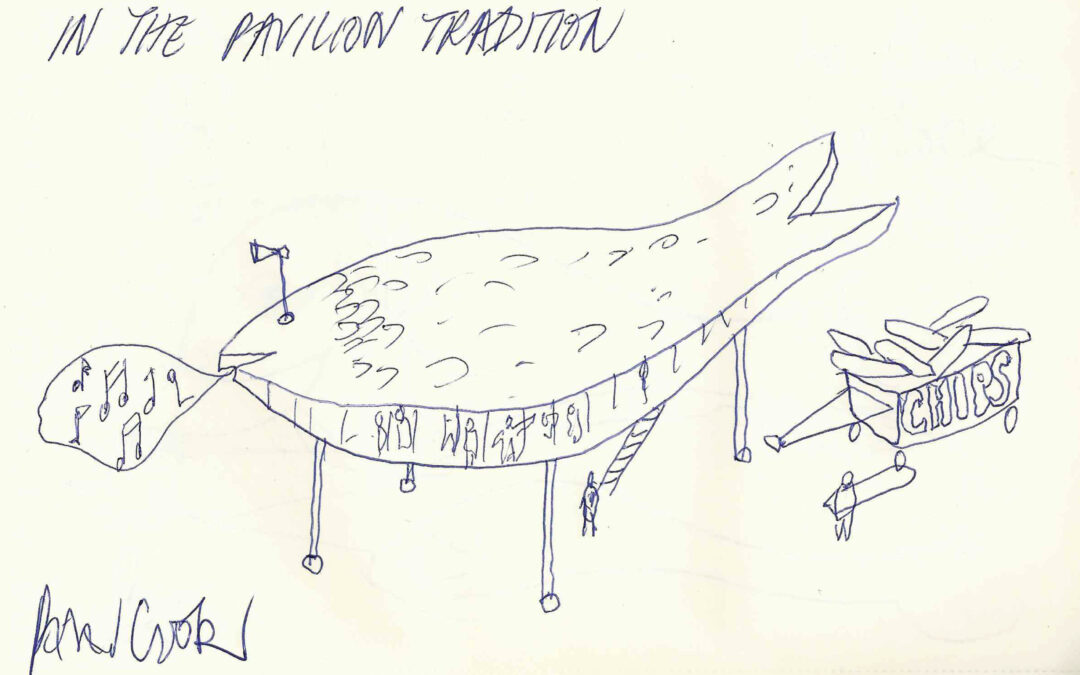 …and chips, in the pavilion tradición, por Peter Cook