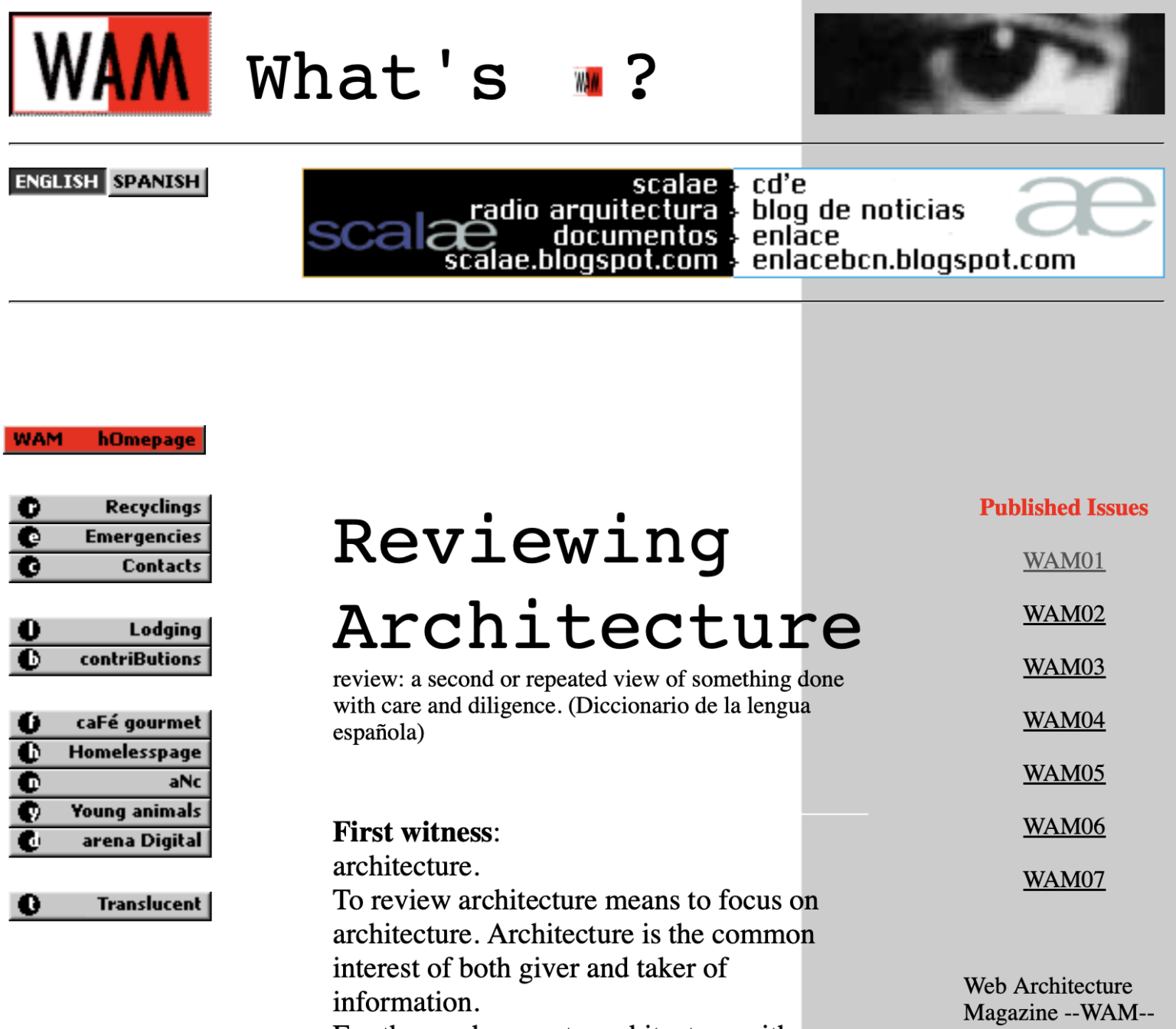 WAM, web architecture magazine. 1996
