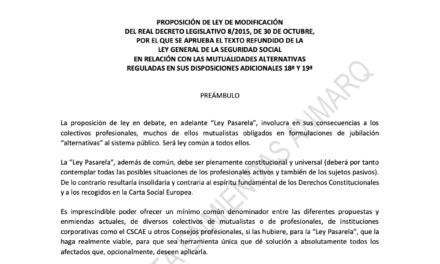 Propuesta de Enmiendas a la «ley pasarela RETA», ANMARQ, Asociación Nacional de Mutualistas Arquitectos