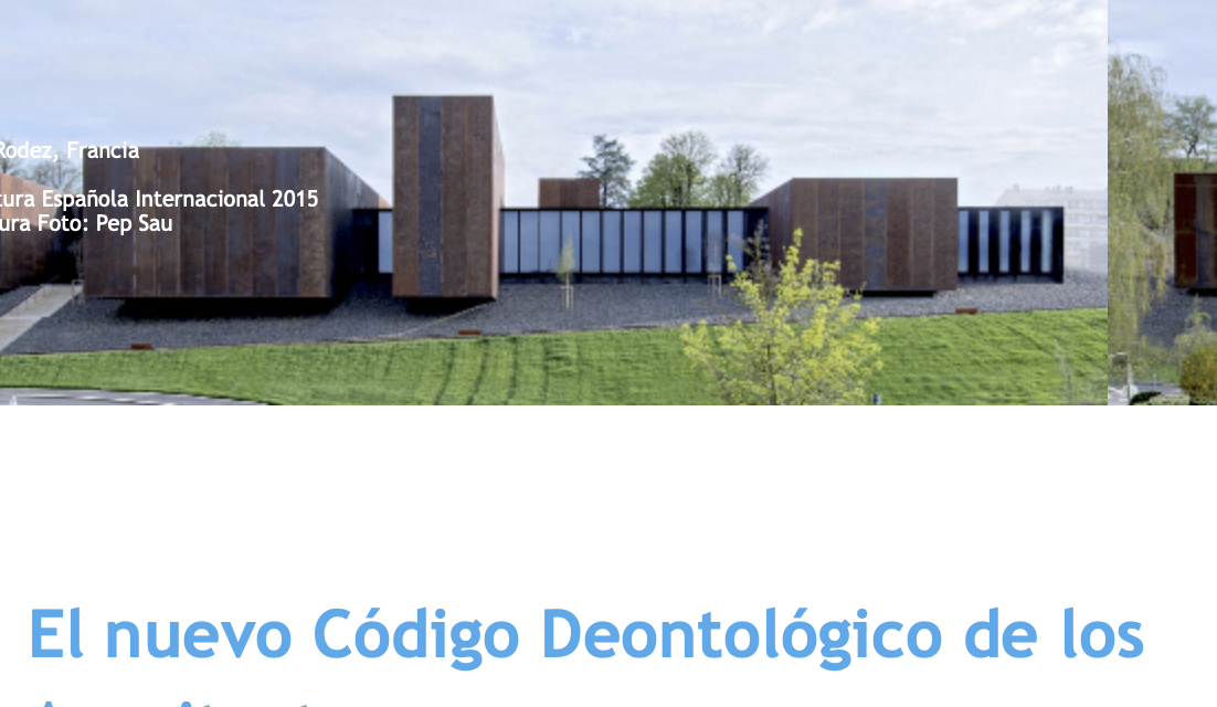 España: el nuevo código deontológico de los arquitectos se activará a finales de año