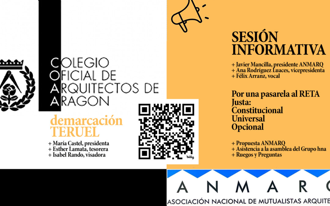 vídeo de la Sesión informativa pensiones arquitectos · Pasarela RETA – HNA – COAAragón Teruel + ANMARQ 20250320