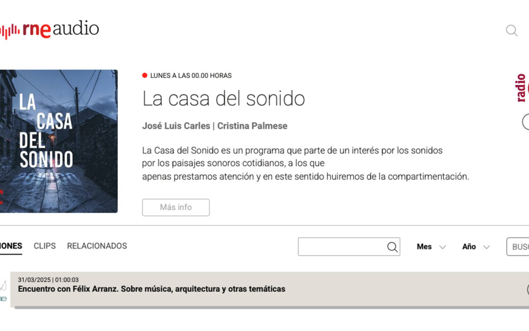Archivo SCALAE: emisión RNE de La Casa del Sonido, a propósito de scalae, formatos…