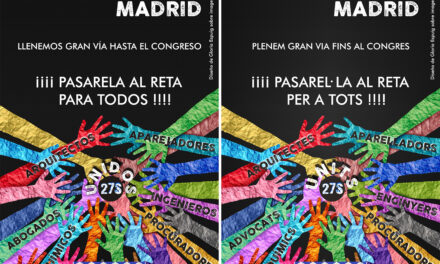 ANMARQ: recogida de firmas + convocatoria unitaria de manifestación 27SEPT en Madrid, comunicado y cartel compartido por abogados, arquitectos, aparejadores, ingenieros, procuradores, químicos… mutualistas