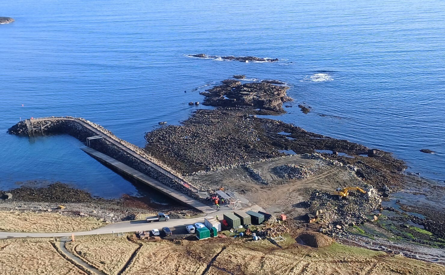 On-shore works take shape at Staffin Harbour