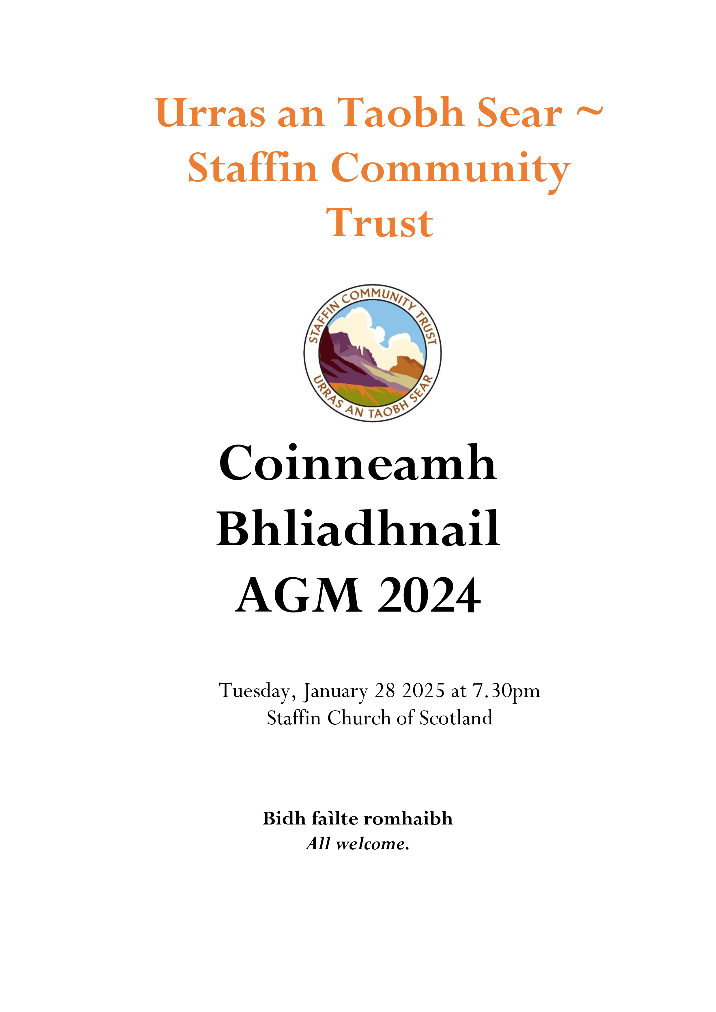 Staffin Community Trust AGM date