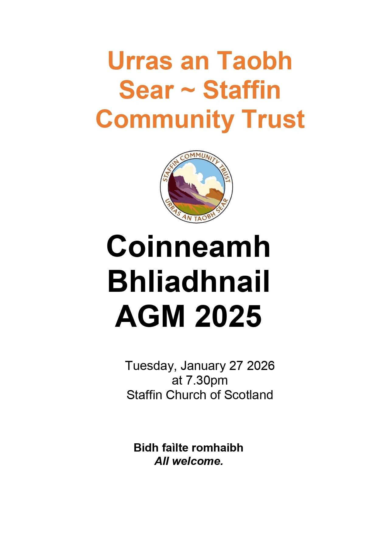 Staffin Community Trust AGM date