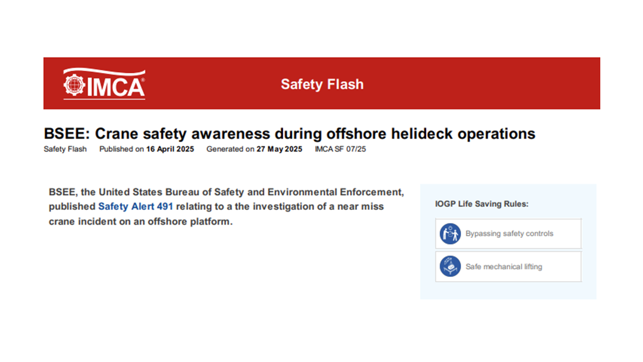 BSEE Crane safety awareness during offshore helideck operations