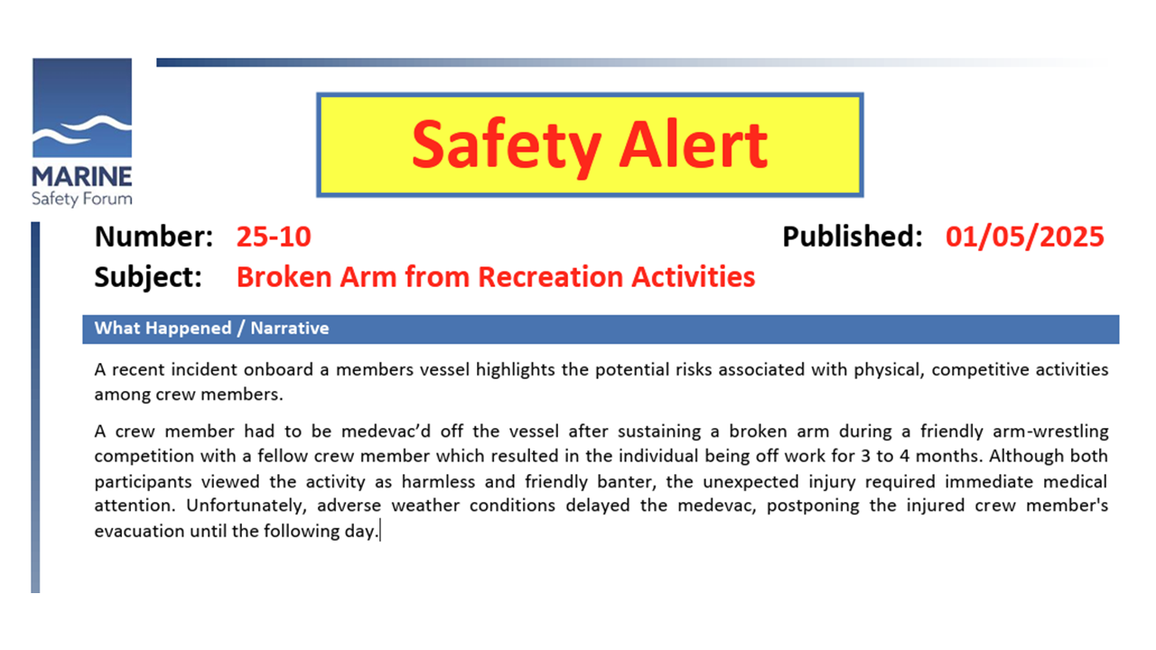 Broken Arm from Recreation Activities