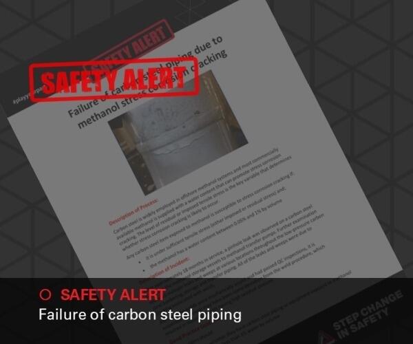 Safety Alert failure of carbon piping 600x500