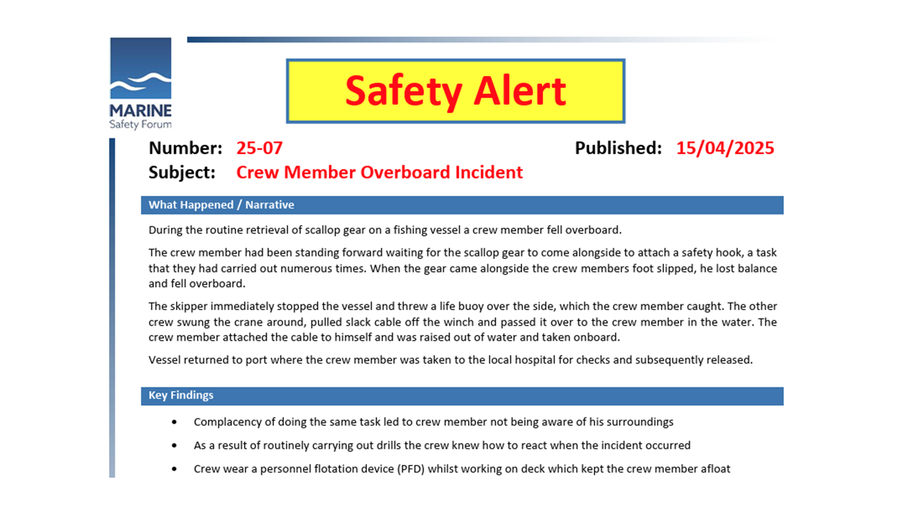 Crew Member Overboard Incident