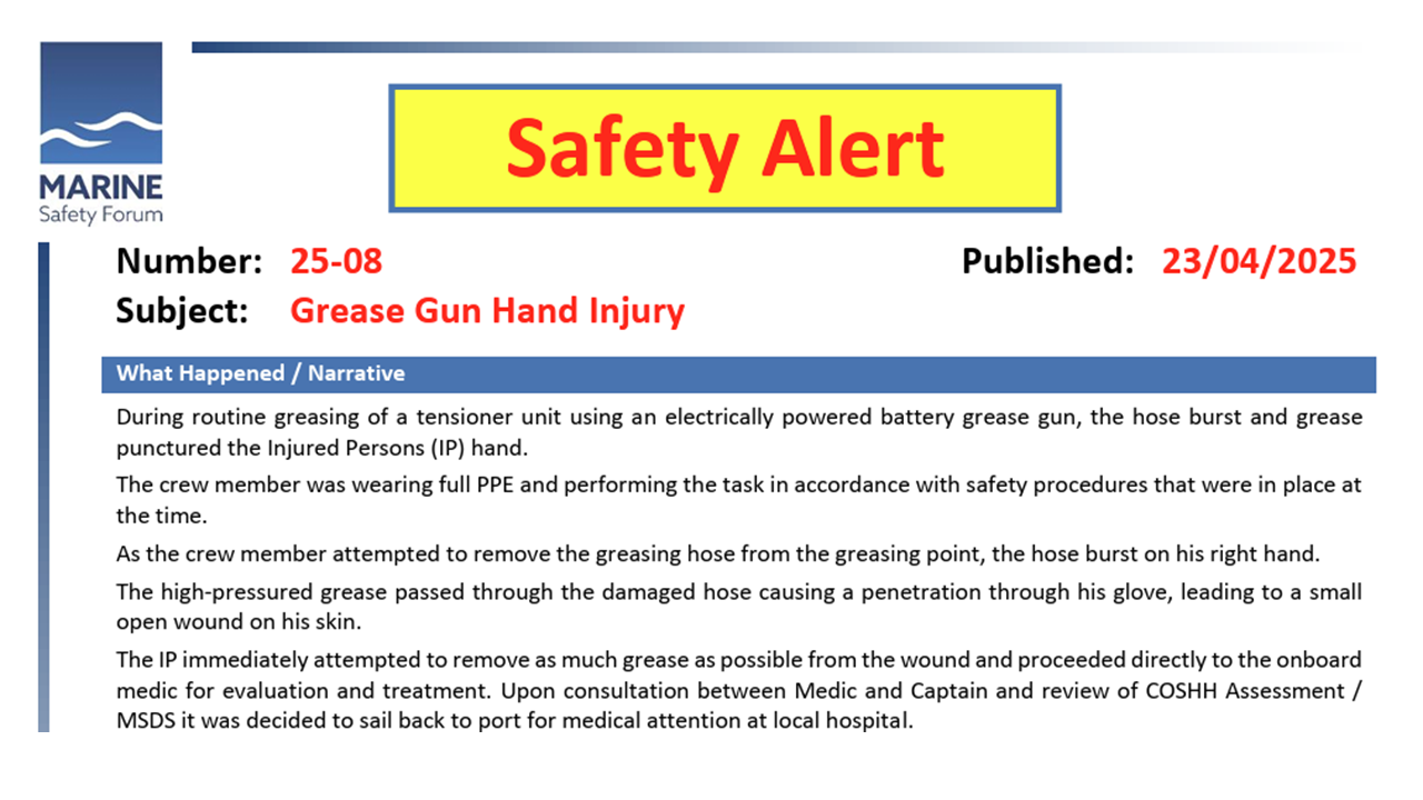 Grease Gun Hand Injury
