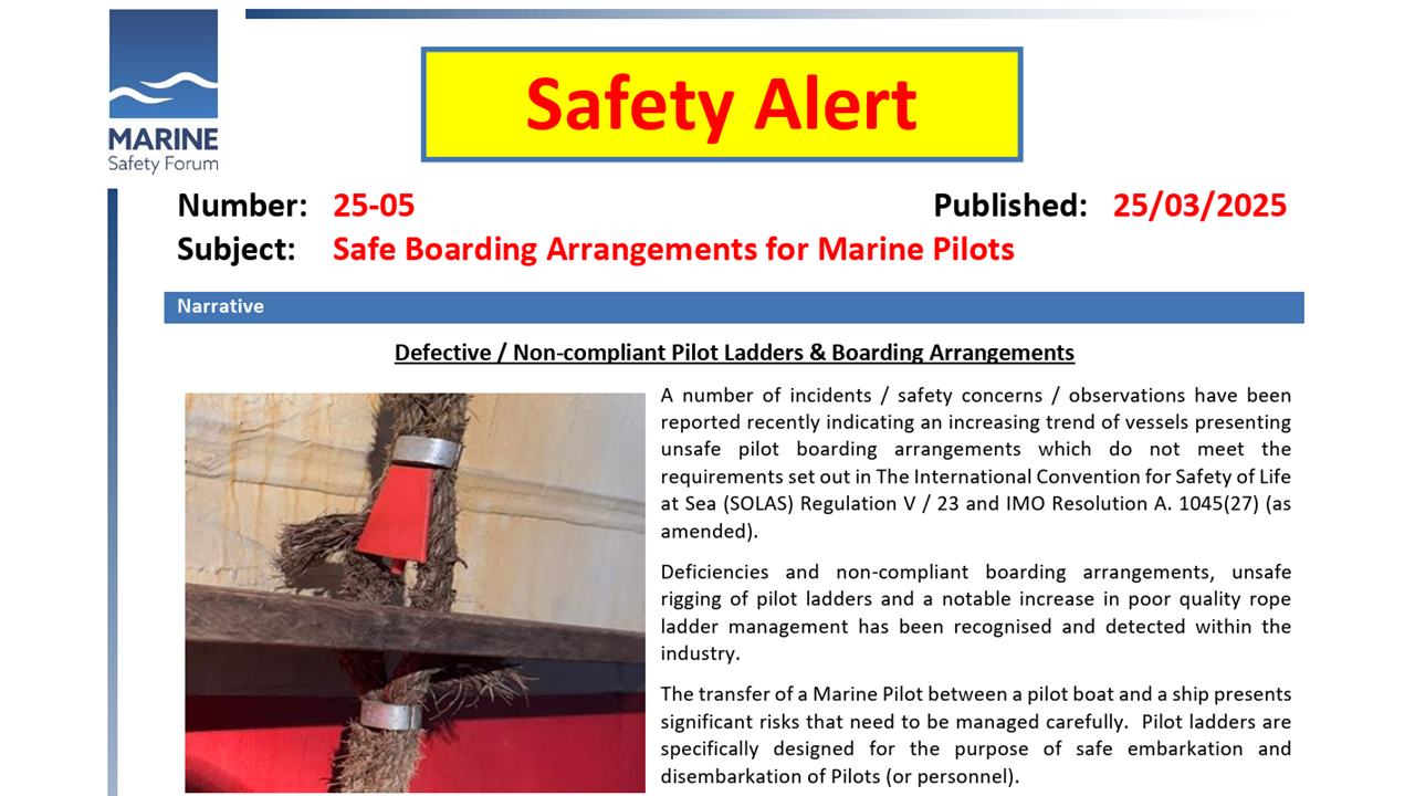 Safe Boarding Arrangements for Marine Pilots