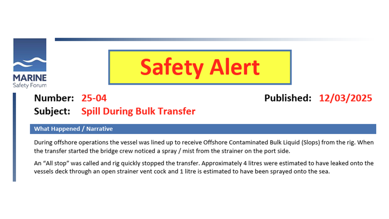 Spill During Bulk Transfer