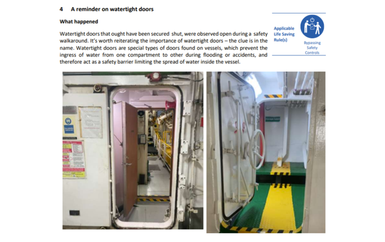 A reminder on watertight doors
