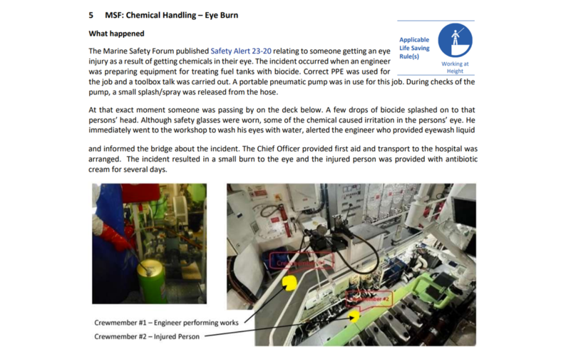 Chemical Handling Eye Burn
