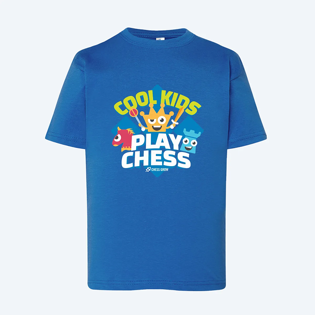Koszulka "Cool Kids Play Chess" Niebieska
