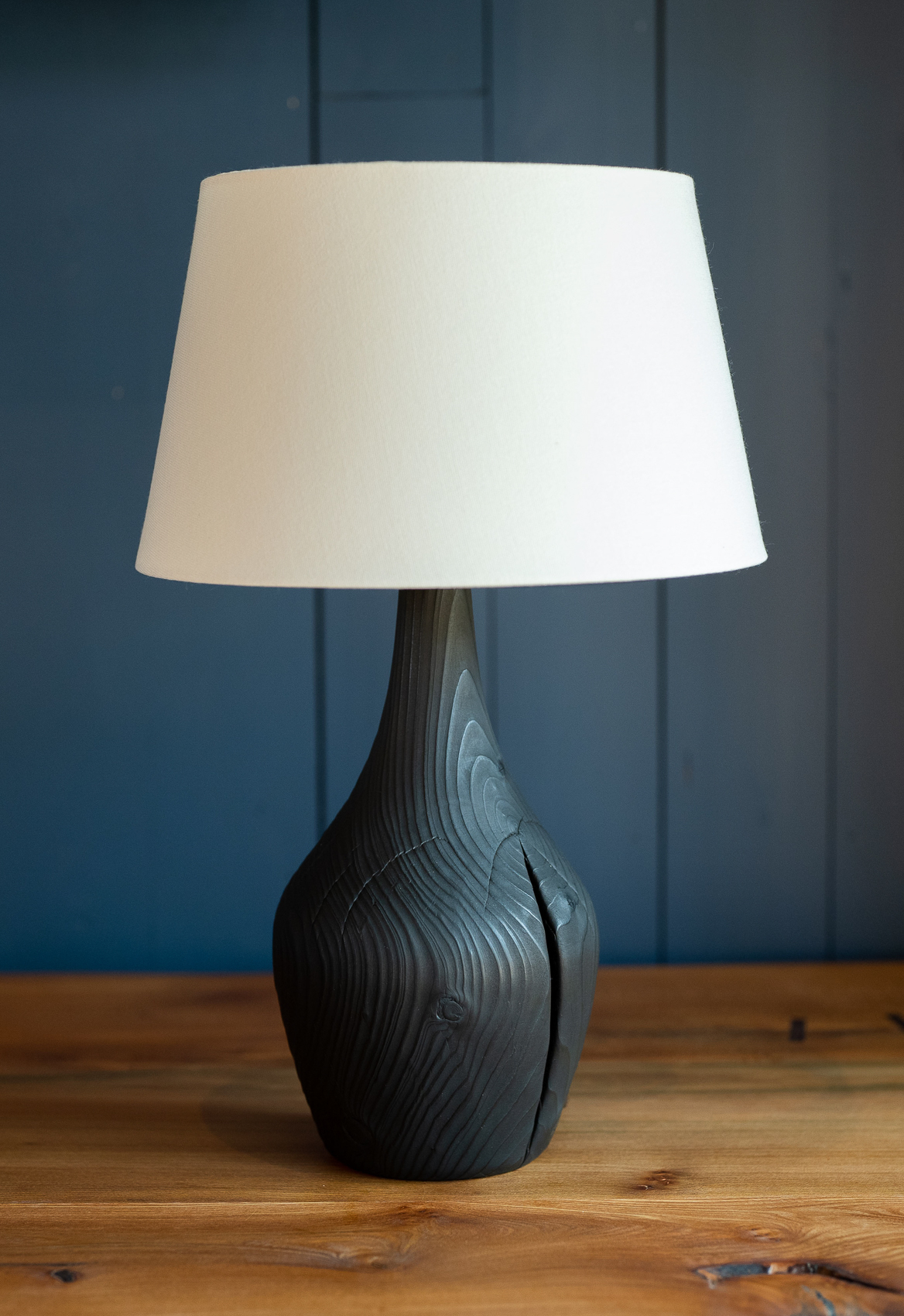 Scorched Douglas Fir Lamp — Tor woodturned lamp 2