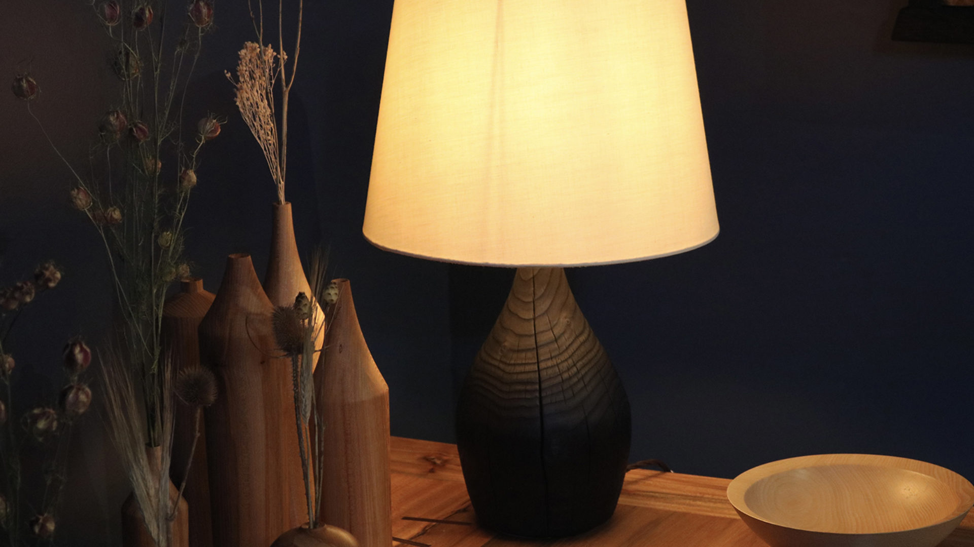 Scorched Douglas Fir Lamp — Tor Workshop, Scotland 4