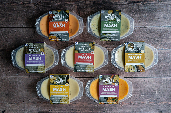 Upper Dysart Larder mashes — full range of Scottish mashed potato products