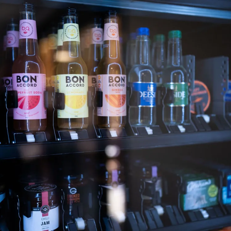 Upper Dysart Larder farm shop in Scotland — Bon Accord Drinks in vending machine