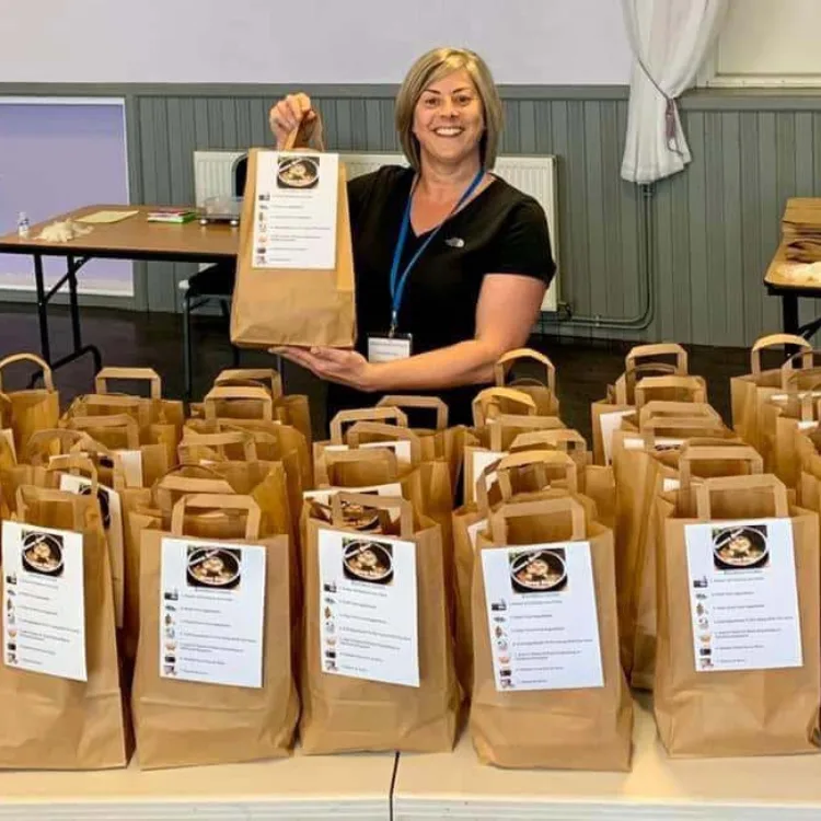 Teresa with the Soup Bags