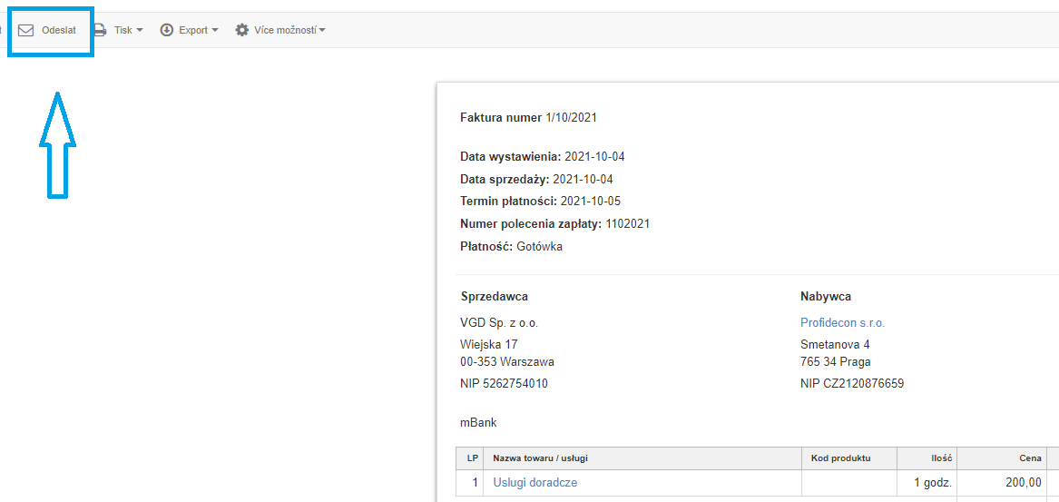 Jak poslat fakturu v PDF