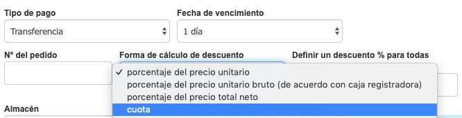 forma de cálculo de descuento