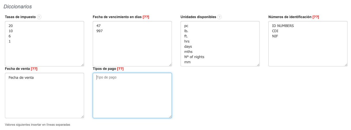 propios tipos de pago
