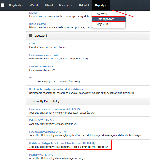 lista raportów jpk pkpir(1)