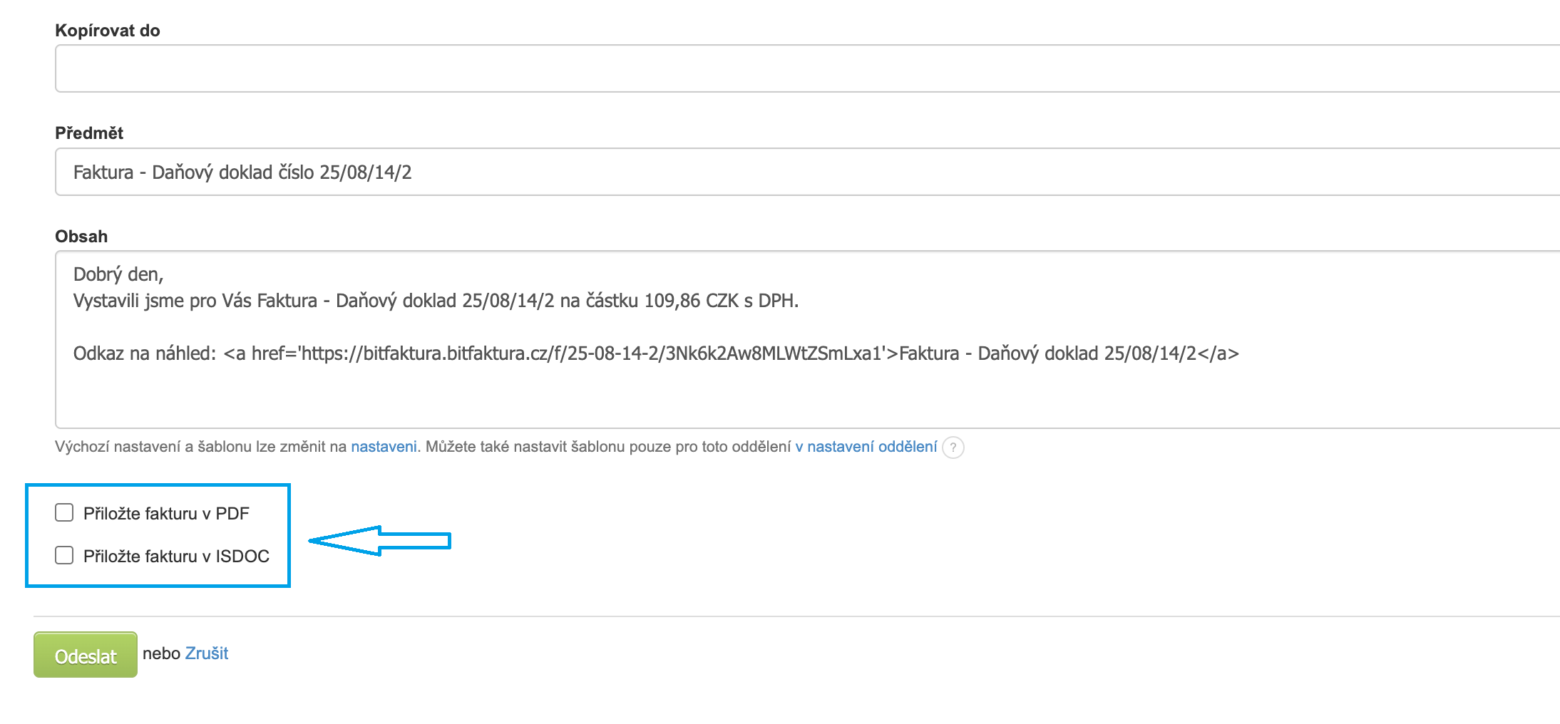 Export faktur ve formátu ISDOC