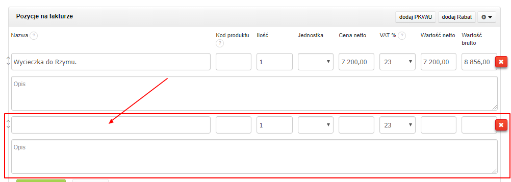 edycja faktury   skrót