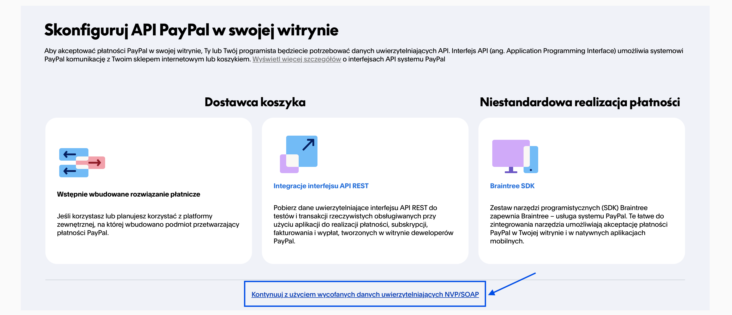 Konfiguracja API Pay Pal dla własnej witryny z opcją kontynuacji danymi uwierzytelniającymi NVP/SOAP.