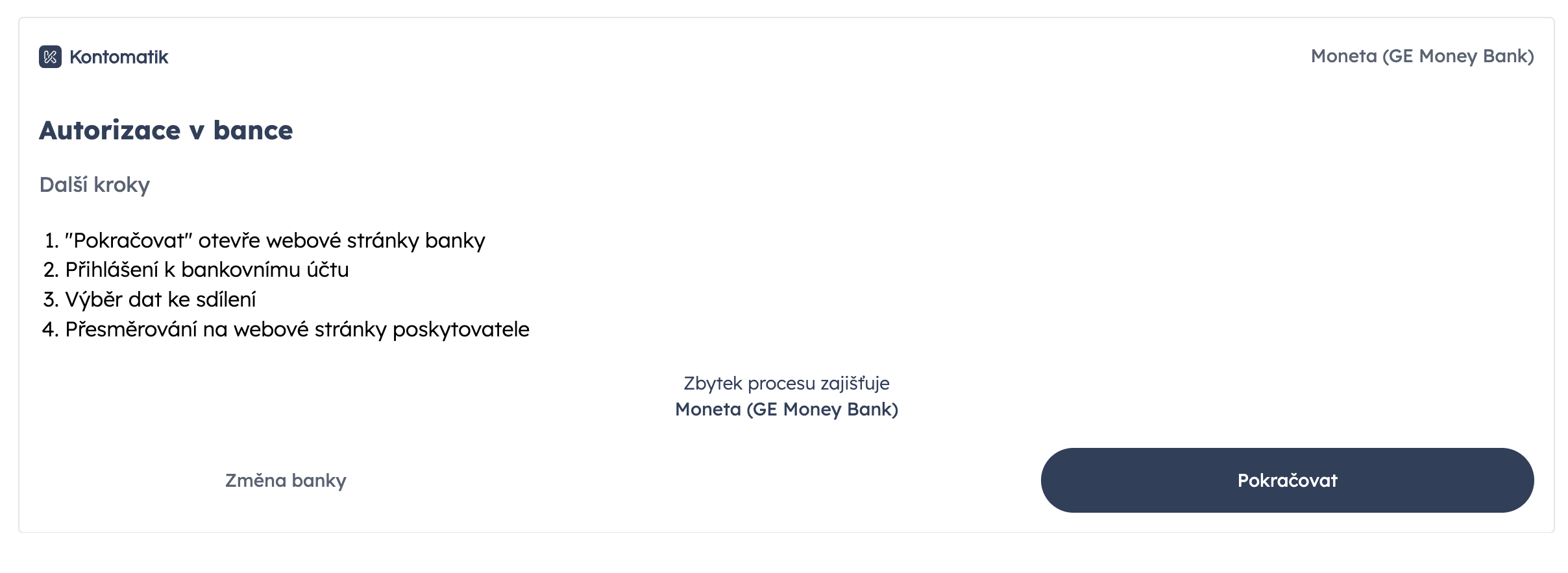 Kontomatik autorizace