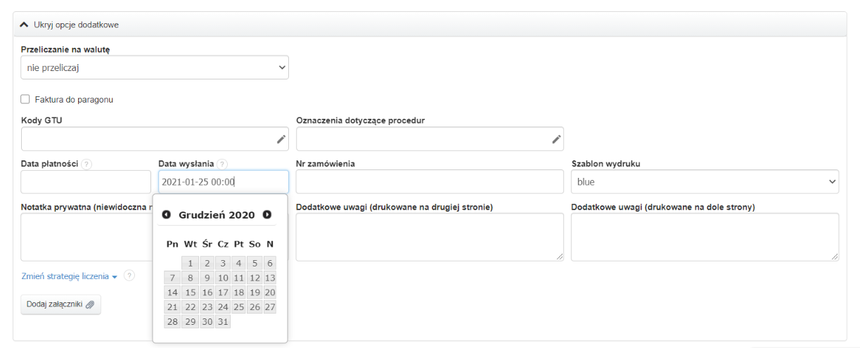 data wys%C5%82ania faktury