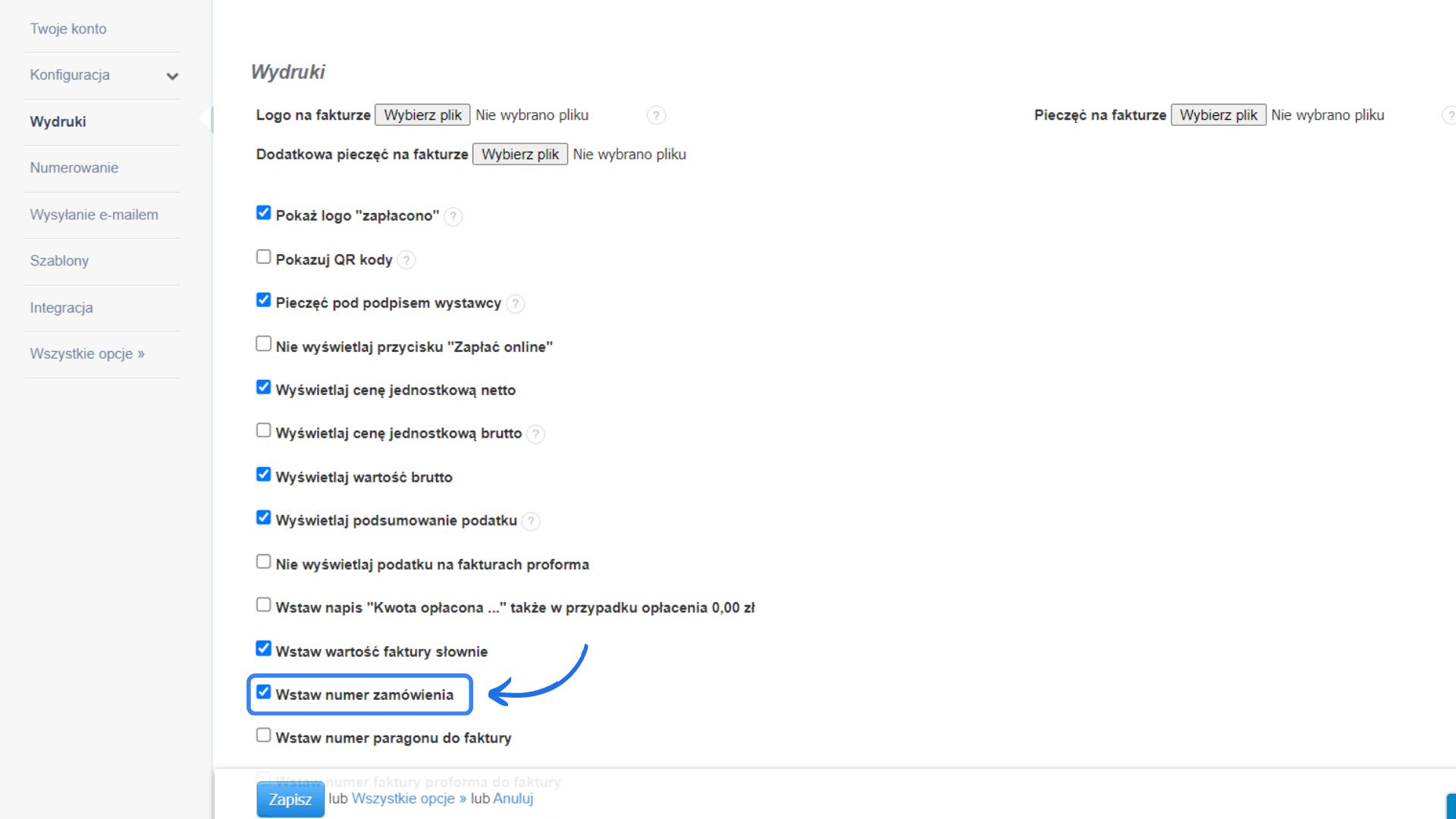 wstaw numer zamówienia