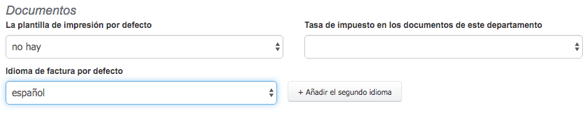 idioma de factura por defecto