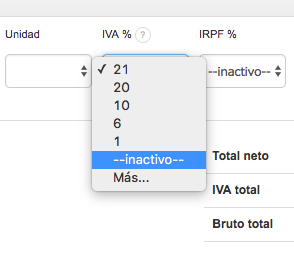 impuesto inactivo