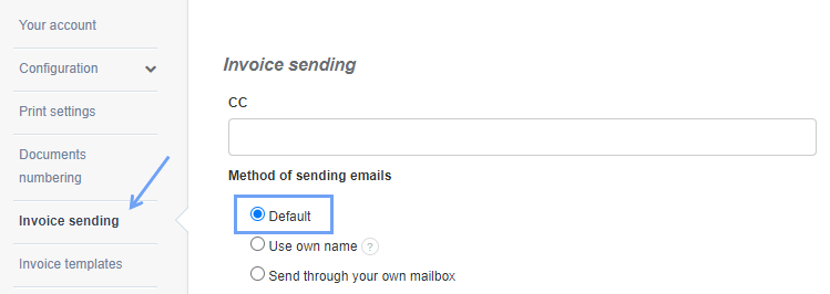 Email default