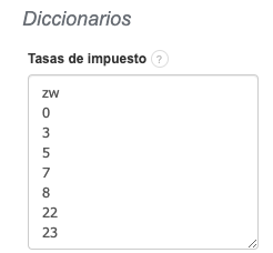 tasas de impuesto