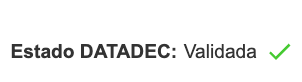 Indicador de estado DATADEC Validada