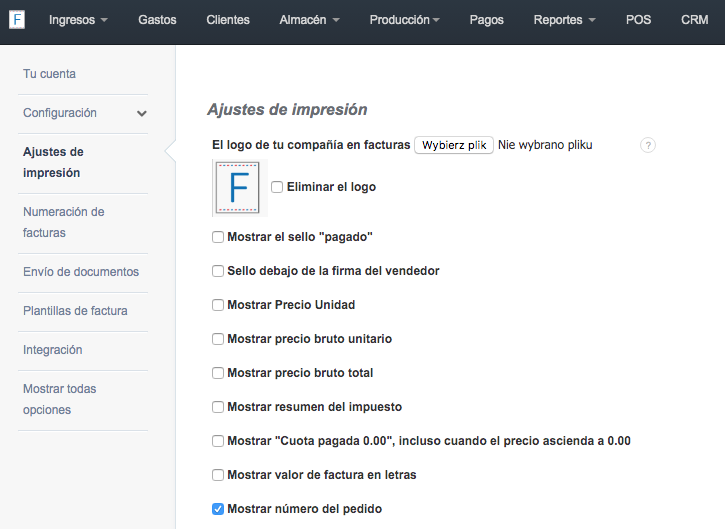 mostrar el numero de pedido