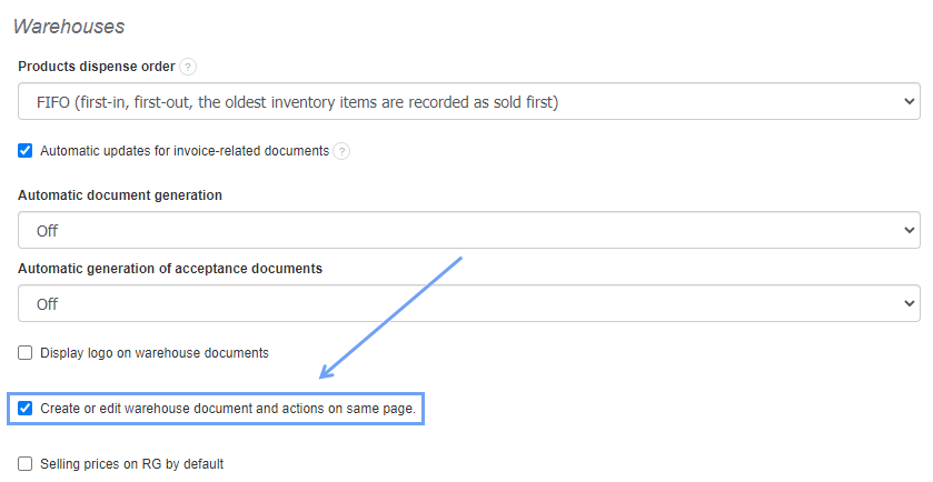 add similar warehouse documents