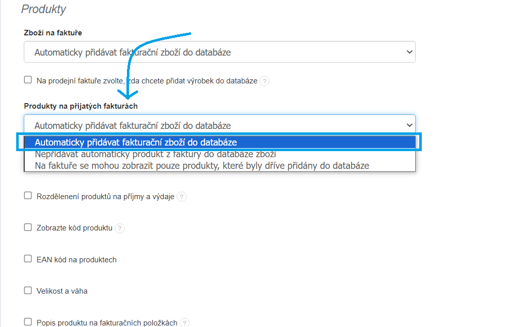Automaticky pridavat fakturacni zbozi