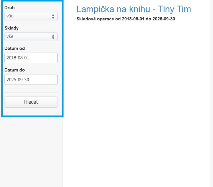 Skladove operace detail