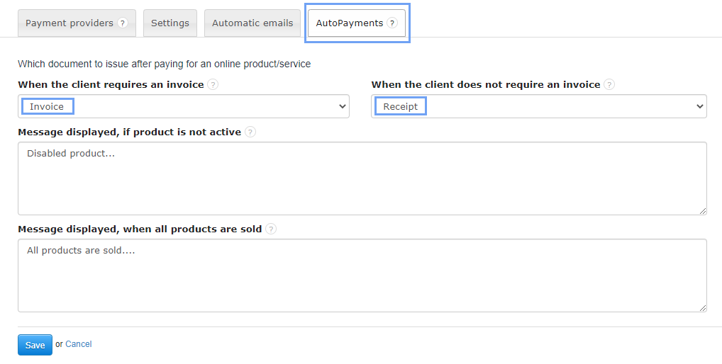 AutoPayments Invoice receipt