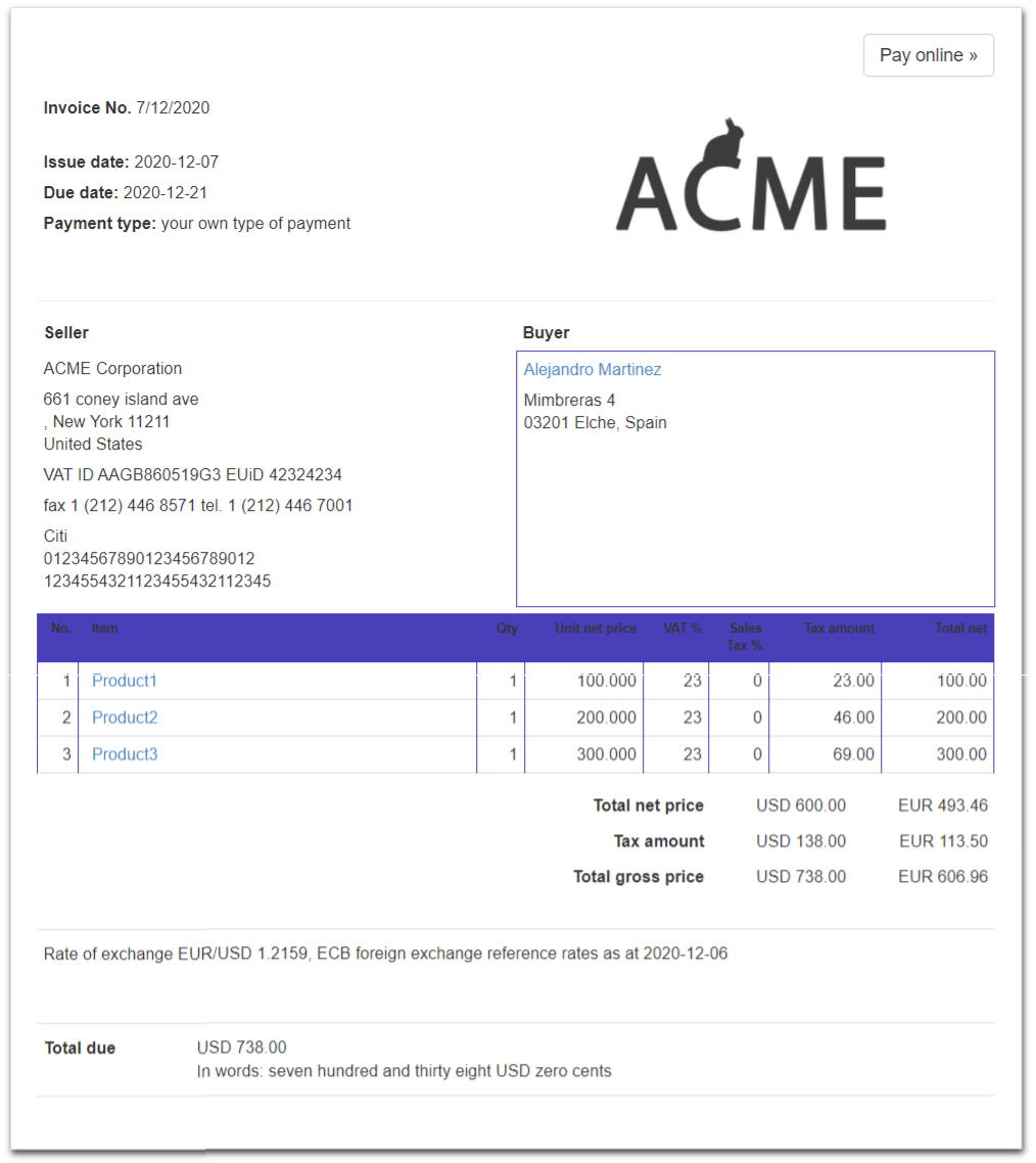 How to change the main color on the SKY invoice template %28i