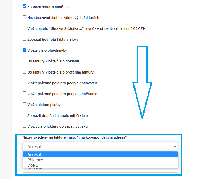 Jina korespondencni adresa
