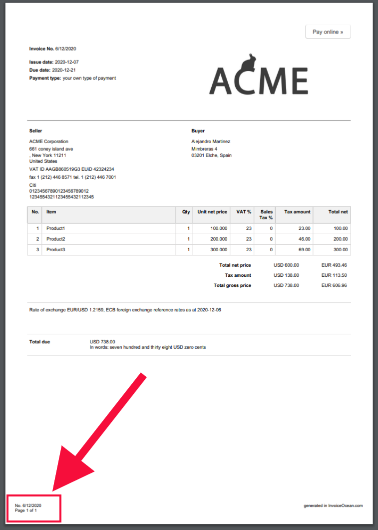Invoice number in document%E2%80%99s footer 2