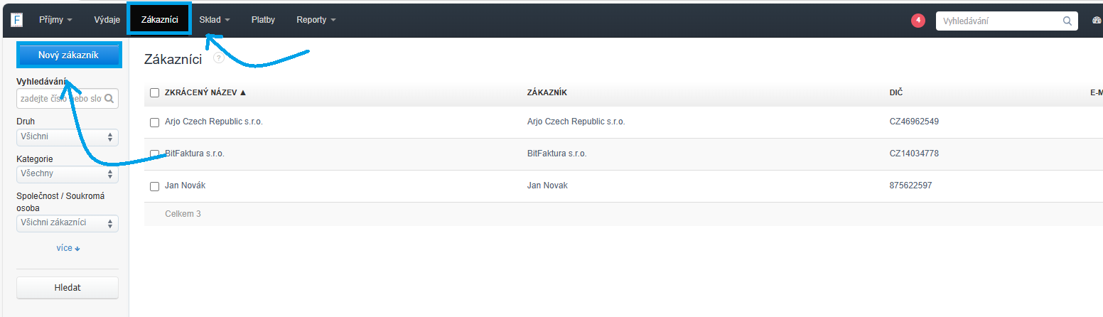 Zakaznici novy zakaznik