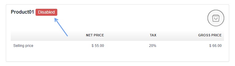 Invoice with inactive products